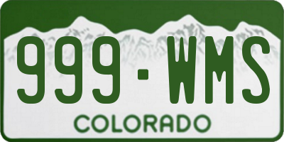 CO license plate 999WMS