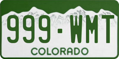 CO license plate 999WMT