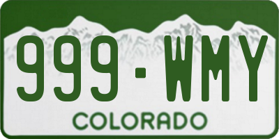 CO license plate 999WMY
