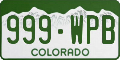 CO license plate 999WPB