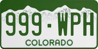 CO license plate 999WPH