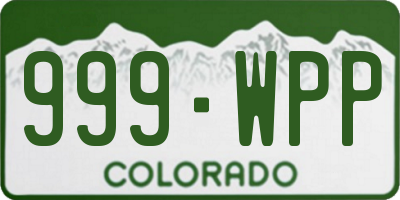 CO license plate 999WPP