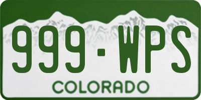 CO license plate 999WPS