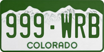 CO license plate 999WRB