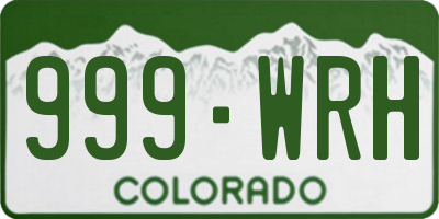 CO license plate 999WRH