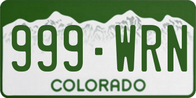 CO license plate 999WRN