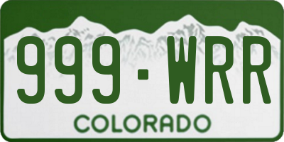 CO license plate 999WRR