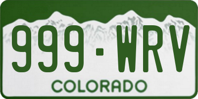 CO license plate 999WRV