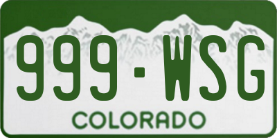 CO license plate 999WSG
