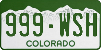 CO license plate 999WSH