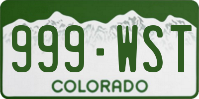 CO license plate 999WST