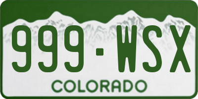 CO license plate 999WSX