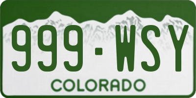 CO license plate 999WSY