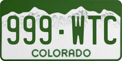 CO license plate 999WTC