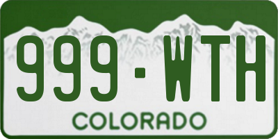 CO license plate 999WTH