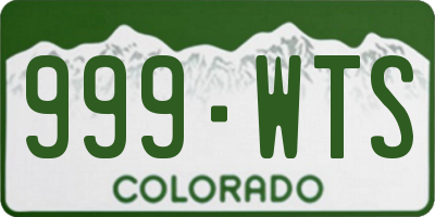 CO license plate 999WTS