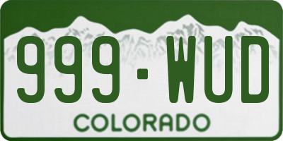 CO license plate 999WUD