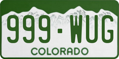 CO license plate 999WUG