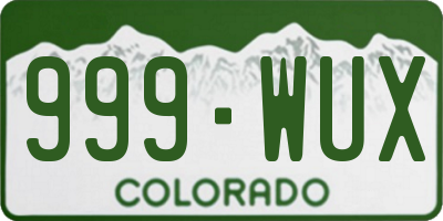 CO license plate 999WUX