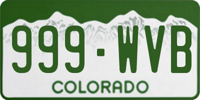 CO license plate 999WVB