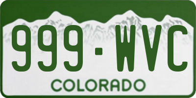 CO license plate 999WVC