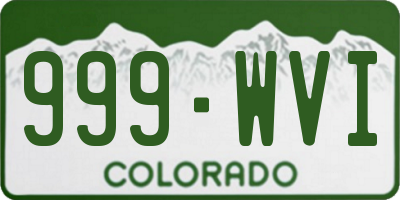 CO license plate 999WVI