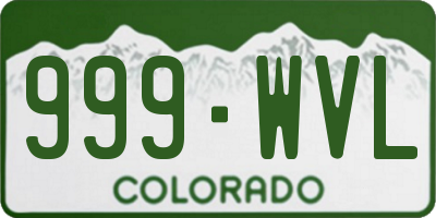 CO license plate 999WVL