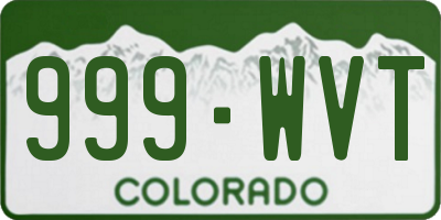 CO license plate 999WVT