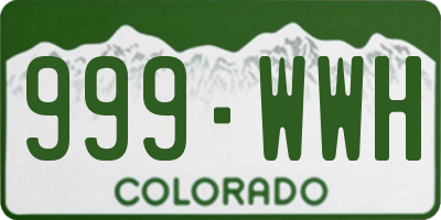 CO license plate 999WWH