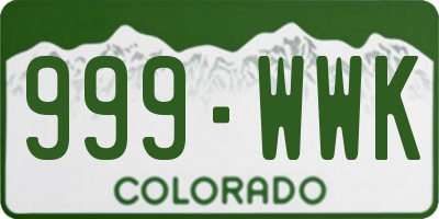 CO license plate 999WWK