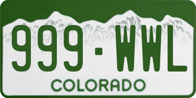 CO license plate 999WWL