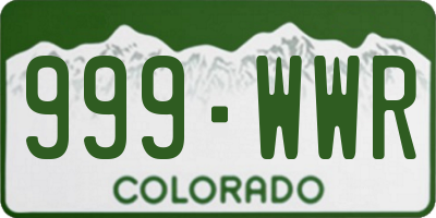 CO license plate 999WWR