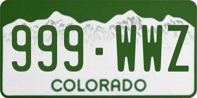 CO license plate 999WWZ