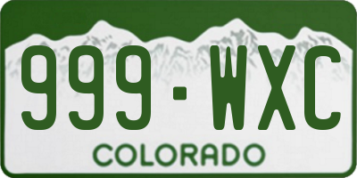 CO license plate 999WXC