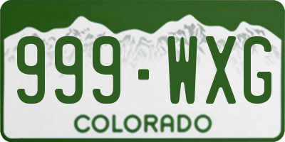 CO license plate 999WXG