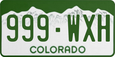 CO license plate 999WXH