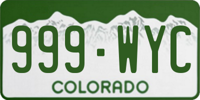 CO license plate 999WYC
