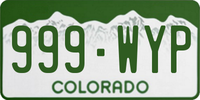 CO license plate 999WYP