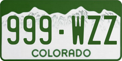 CO license plate 999WZZ