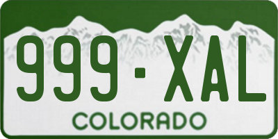 CO license plate 999XAL