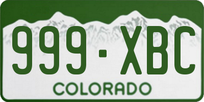 CO license plate 999XBC