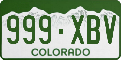 CO license plate 999XBV