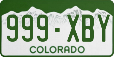 CO license plate 999XBY