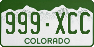 CO license plate 999XCC
