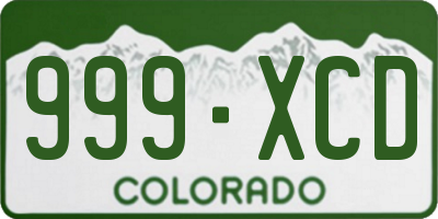 CO license plate 999XCD