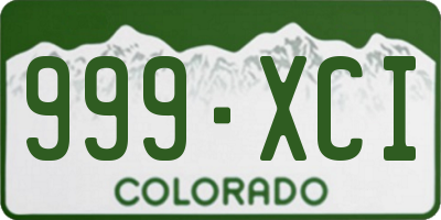 CO license plate 999XCI