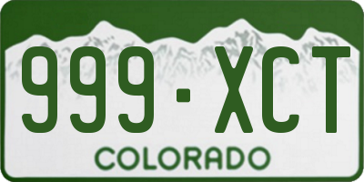 CO license plate 999XCT