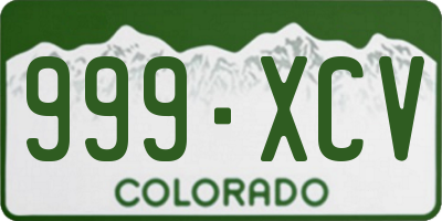 CO license plate 999XCV