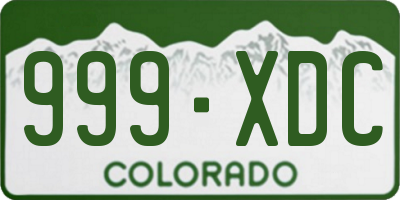 CO license plate 999XDC
