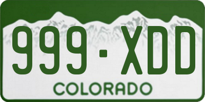 CO license plate 999XDD